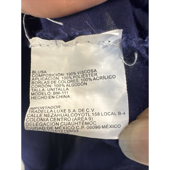 Embroidered Colorful Tunic Top Square Neck 3/4 Sleeve Women's NO Size TAG - Picture 4 of 5